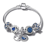 Love Heart & Ginkgo Leaf & Crown Charm Bracelet with Pendant for Women Gift