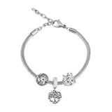 Stainless Steel Bracelet for Women Lucky Charm DIY Birthday Gift