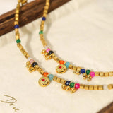 Hexagonal Beads Steel Bracelet Crystal Charms 18K P