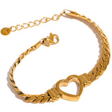 Heart Cuban Chain Stainless Steel Bracelet