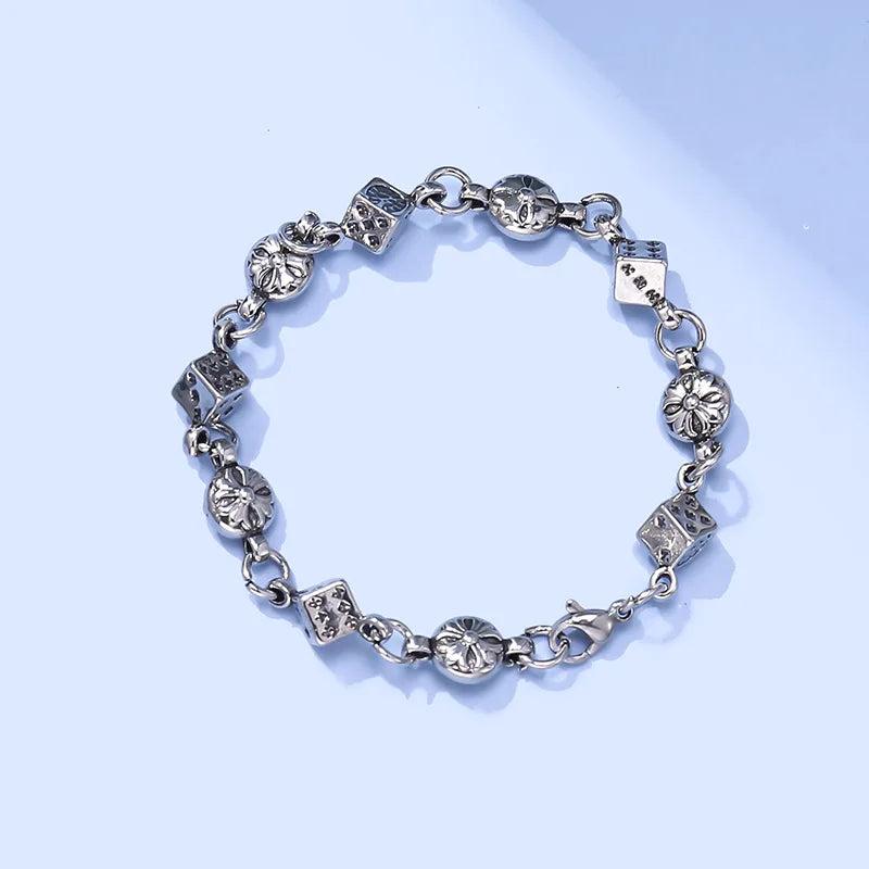 Stainless Steel Square Beads Bracelet for Men and Women