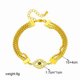316L Stainless Steel Retro Eyes Charm Bracelet For Women