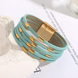 Multilayer Red Flag Leather Bracelets for Women
