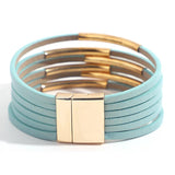Multilayer Red Flag Leather Bracelets for Women