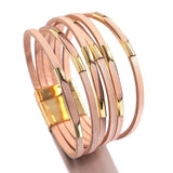 Multilayer Red Flag Leather Bracelets for Women