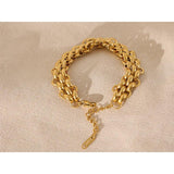Stainless Steel 18k Cuban Chain Bracelet Bangle