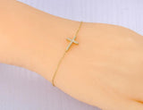 Religious Cross Charm Bracelet Classic Stainless Steel Cubic Zirconia