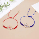 12pcs Butterfly Animal Charms Crystal Beads Bracelet Anklets