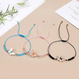 12pcs Butterfly Animal Charms Crystal Beads Bracelet Anklets