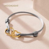 Silk Rope Heart Pendant Bracelet Women 14 Colors