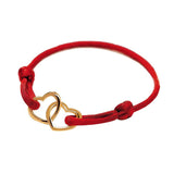 Silk Rope Heart Pendant Bracelet Women 14 Colors