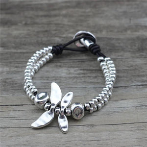 Anslow Charm Leather Braclet Wristband Rope Chain Gift