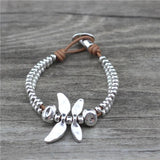 Anslow Charm Leather Braclet Wristband Rope Chain Gift