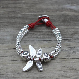 Anslow Charm Leather Braclet Wristband Rope Chain Gift