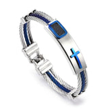 Vintage Cross Bracelet Men's Charm Jewelry Religious Bracelet