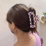 HUANZHI Multicolor Square Acetate Hair Clip Claw Women Hair Accessories