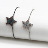 Colorful Zircon Evil Eye Bracelet for Women Girls Men