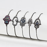 Colorful Zircon Evil Eye Bracelet for Women Girls Men