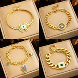 Vintage Eye Zircon Bracelet Gold-Plated Jewelry Gift