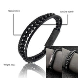 Braided Leather Bracelets Set Tiger Eyes Stone Beads Ethnic Tribal Wristband