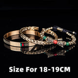 Leopard Head Enamel Green Red Bracelet Stainless Steel Men Jewelry