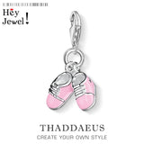 Baby Shoe Dangle 925 Silver Charm Pink Jewelry Women