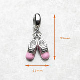 Baby Shoe Dangle 925 Silver Charm Pink Jewelry Women