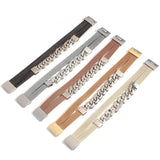 Punk Cuban Chain Leather Bracelet Men Women Multilayer Chain Wrap Bracelet