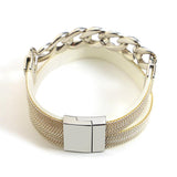 Punk Cuban Chain Leather Bracelet Men Women Multilayer Chain Wrap Bracelet