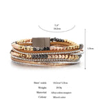 Metal Heart Beads Leather Bracelet Multilayer Wrap Bracelets