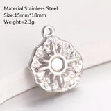3Pcs Stainless Steel Sunburst Charms Celestial Pendants DIY Jewelry Making