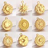 3Pcs Stainless Steel Sunburst Charms Celestial Pendants DIY Jewelry Making