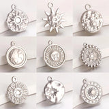 3Pcs Stainless Steel Sunburst Charms Celestial Pendants DIY Jewelry Making
