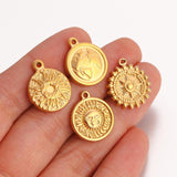 3Pcs Stainless Steel Sunburst Charms Celestial Pendants DIY Jewelry Making