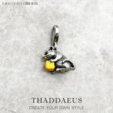 Mouse & Cheese Charms Pendant for Bracelet, 925 Sterling Silver Jewelry