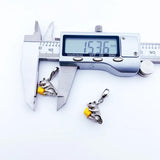 Mouse & Cheese Charms Pendant for Bracelet, 925 Sterling Silver Jewelry