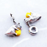 Mouse & Cheese Charms Pendant for Bracelet, 925 Sterling Silver Jewelry