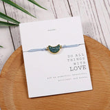 6pcs/set Woven Rope Chain Bracelet Set Moon Druzy Charms Bracelets