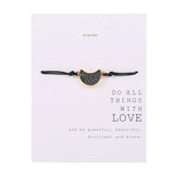 6pcs/set Woven Rope Chain Bracelet Set Moon Druzy Charms Bracelets