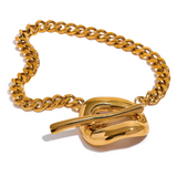 Stainless Steel Chain Bracelet 18K Plated Statement Jewelry