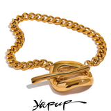 Stainless Steel Chain Bracelet 18K Plated Statement Jewelry