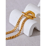 Stainless Steel Chain Bracelet 18K Plated Statement Jewelry