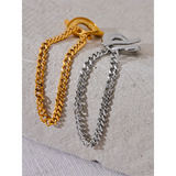 Stainless Steel Chain Bracelet 18K Plated Statement Jewelry