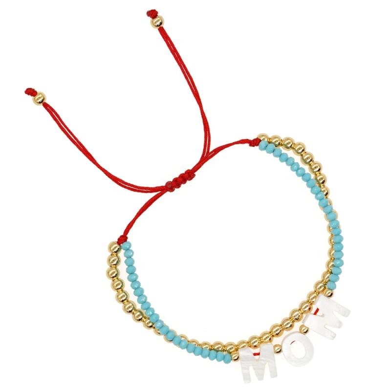 Crystal Ball Beaded Bracelet for Mom Lucky Red Rope Women Charm Bracelet
