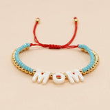 Crystal Ball Beaded Bracelet for Mom Lucky Red Rope Women Charm Bracelet