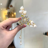 Retro Bell Orchid Flower Butterfly Fringe Hair Clip