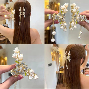 Retro Bell Orchid Flower Butterfly Fringe Hair Clip