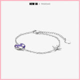 925 Silver Heart Snake Chain Bracelet Women