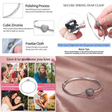 925 Silver Heart Snake Chain Bracelet Women