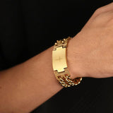 Cuban Link Bracelet Stainless Steel Cross Charm Men's Religious Jewelry
